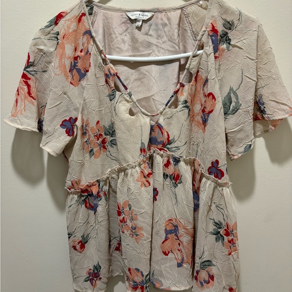 Lucky Brand Floral Flutter Top Blush Pink Women’s Sz Sm‎ - Picture 4 of 8